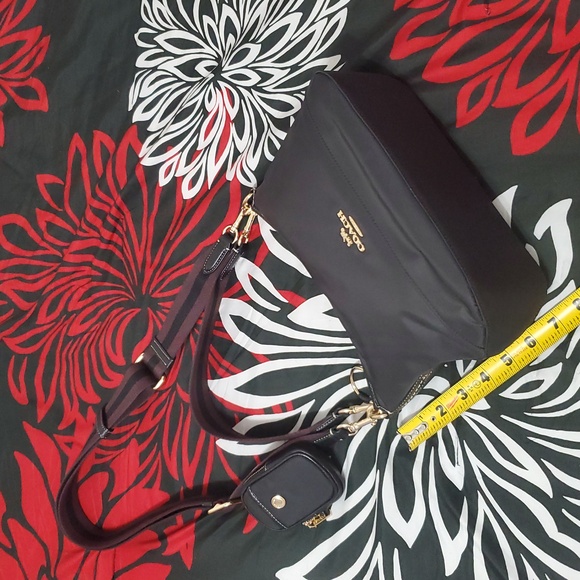 Coach Ellis Black Nylon & Leather Shoulder Crossbody Bag - Picture 5 of 7